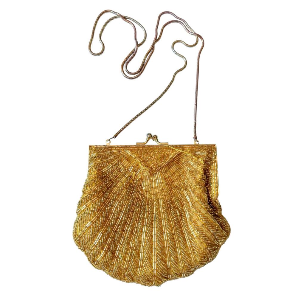 Vintage Gold Shell Clutch Bag